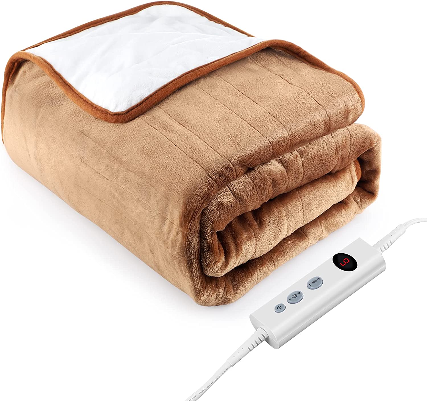 Large Electric Blanket, 50" x 60" Heated Throw Blanket with 10 Heating