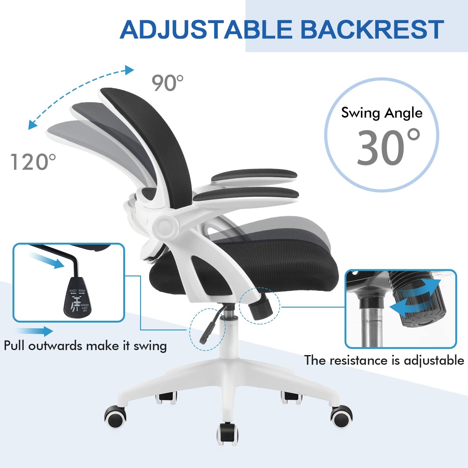 FelixKing Ergonomic Desk Chair with Lumbar Support and Adjustable
